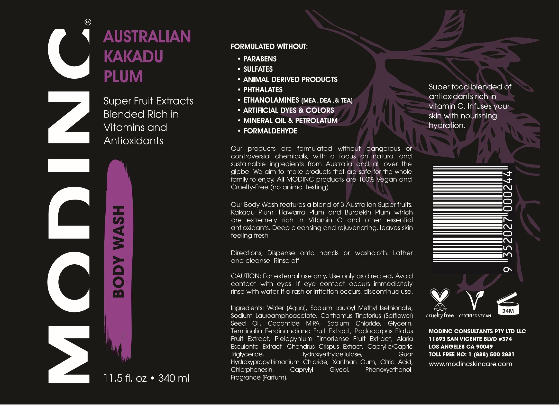 Gel de baño australiano de ciruela Kakadu